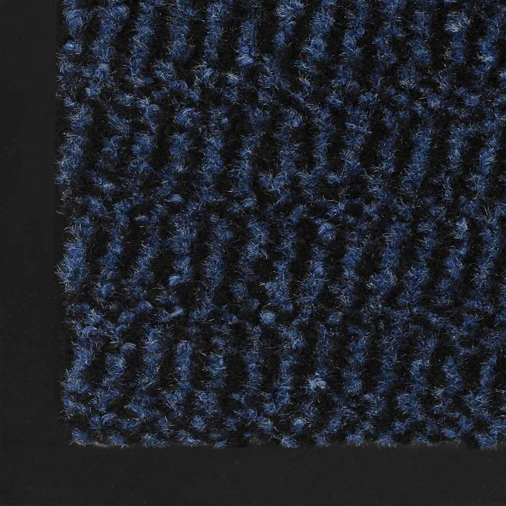Felpudo antisuciedad, 2 unidades, rectangular, 60 x 90 cm, color azul, con parte trasera de goma antideslizante, para entrada de pasillo, pasillo interior y exterior, para eliminar la