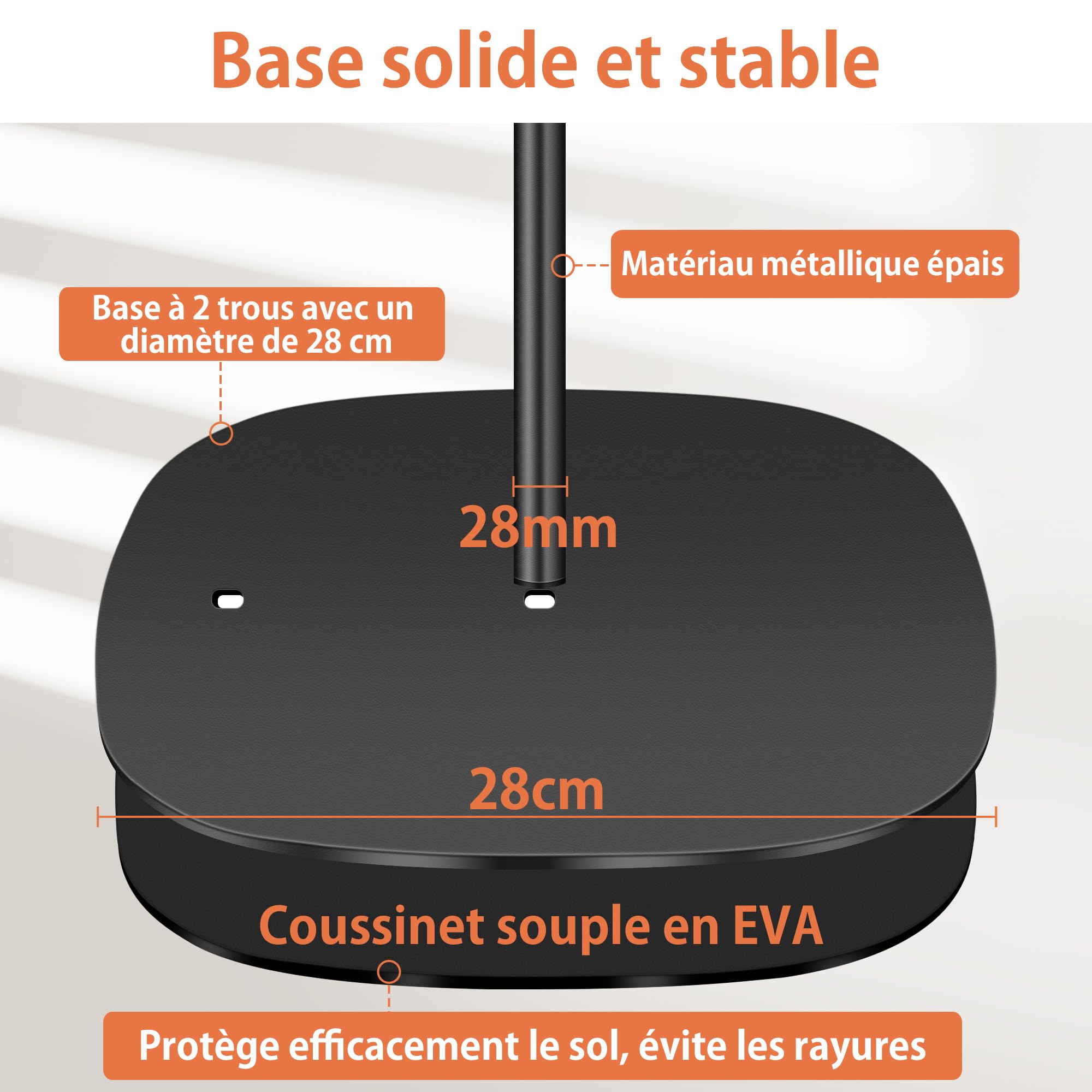 Support de Projecteur en métal, Hauteur réglable de 90 à 126cm avec Rotation d'angle à 360°, Peu encombrant, Supporte jusqu'à 5 kg, Compatible avec Projecteur, Appareils Photo et Plus Encore