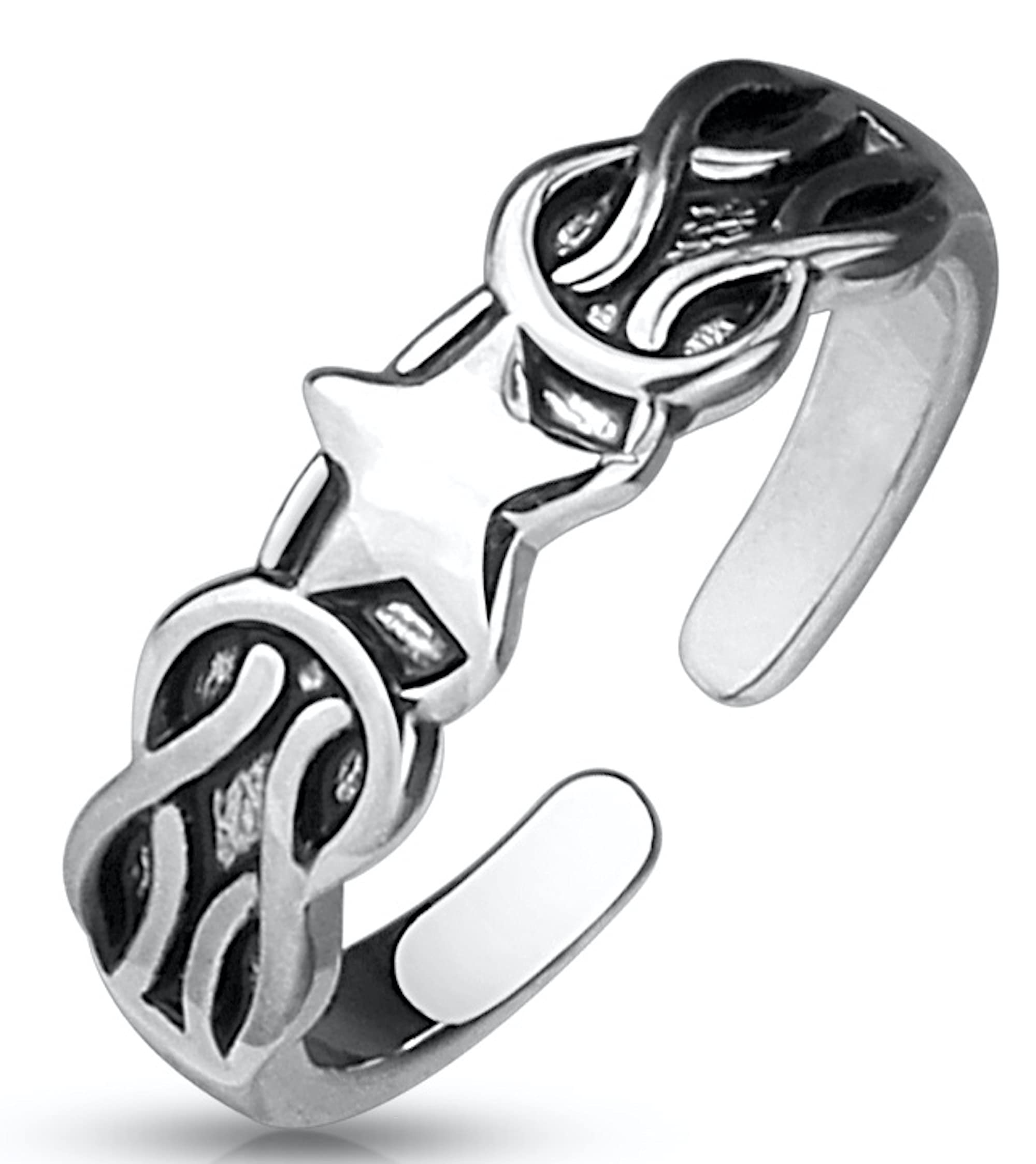 Adjustable Star Design Toe Rings for Women and Girls (TR0012) 1 Pair-image-4