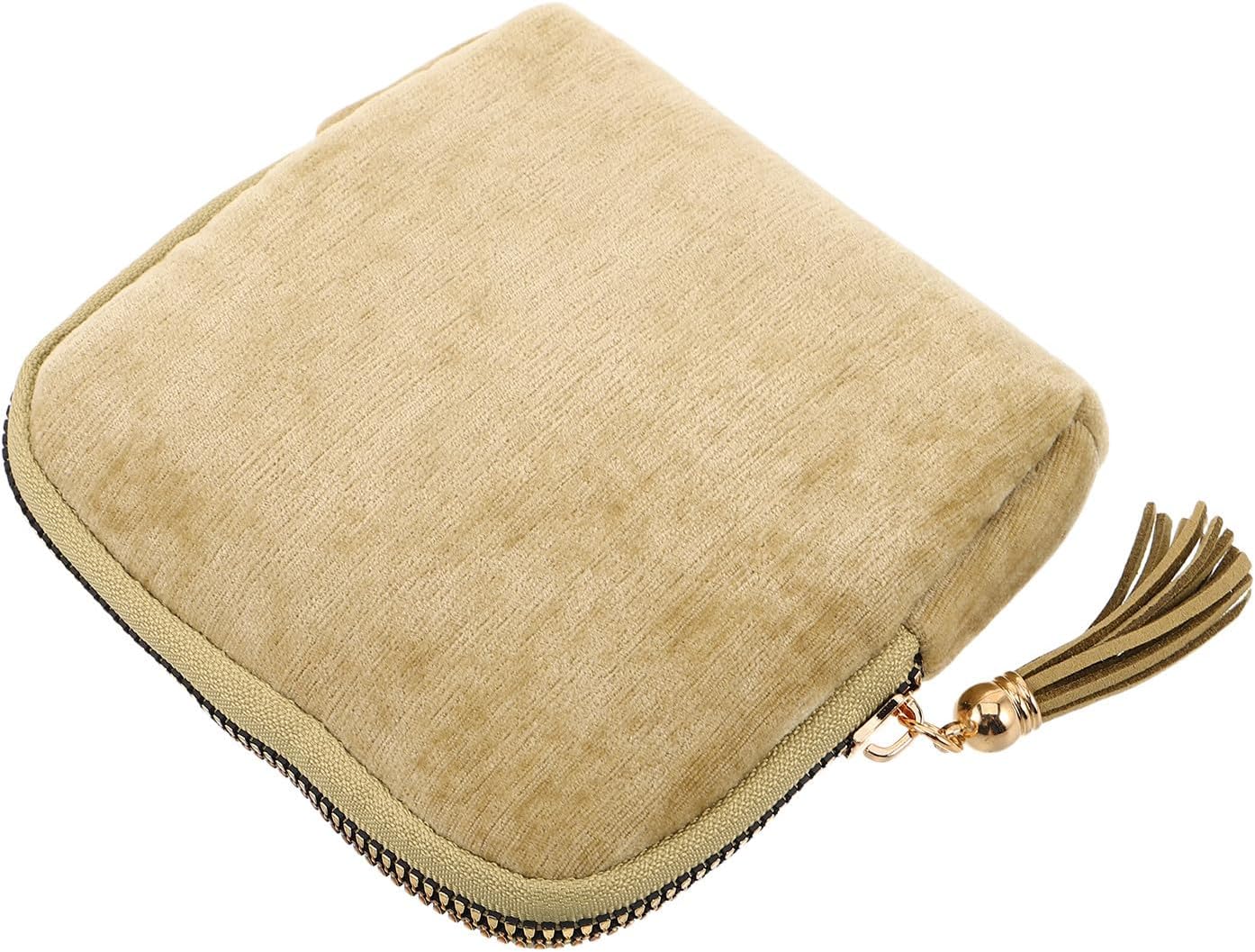 Tassel Jewelry Pocket Pouch Polyester Khaki Large Capacity Organizer