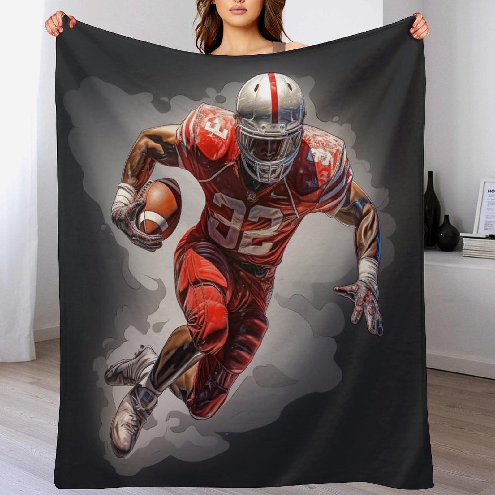PAZZK Rugby Sports Blanket Ultra-soft Micro Fleece Blanket Soft And Warm Digitally Printed Blanket Blanket Anti-pilling Throw Blanket For Adults & Kids（180×200cm）