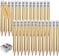 Vista 16 de Adhere 25 lápices de golf con borrador, lápices hexagonales de madera, grafito 2B para puntuación de eventos de golf, aula, boda, reuniones de Oro