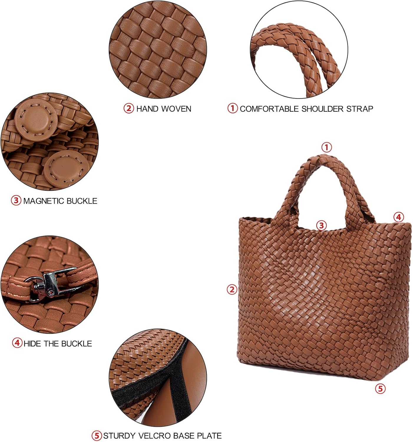 JINMANXUE Fashion Woven Bag Shopper Bag Travel Handbags and Purses Women Tote Bag Large Capacity Shoulder Bags - Image 6