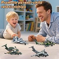 Vista 7 de 4 Pack Juguetes de Aviones Fundidos a Troquel, Juguetes de Modelos de Aviones del Ejército de Aleación Aviones de Camouflage Avión de Combate
