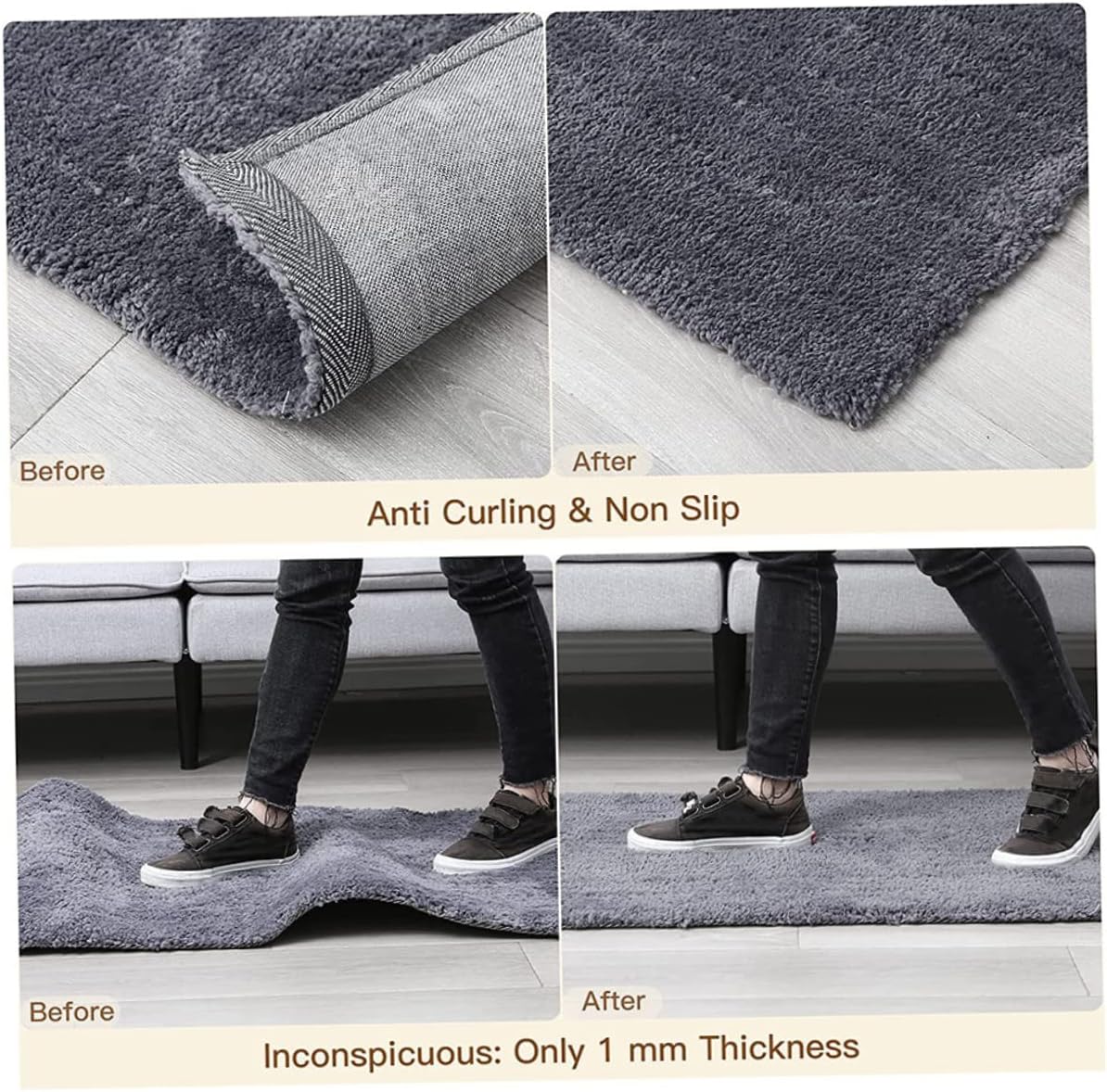 Mobestech 60pcs Non-Slip Carpet Grippers Slip Rug Pads for Hardwood Floors Prevents Sliding and Curling for Bathroom and Stairs