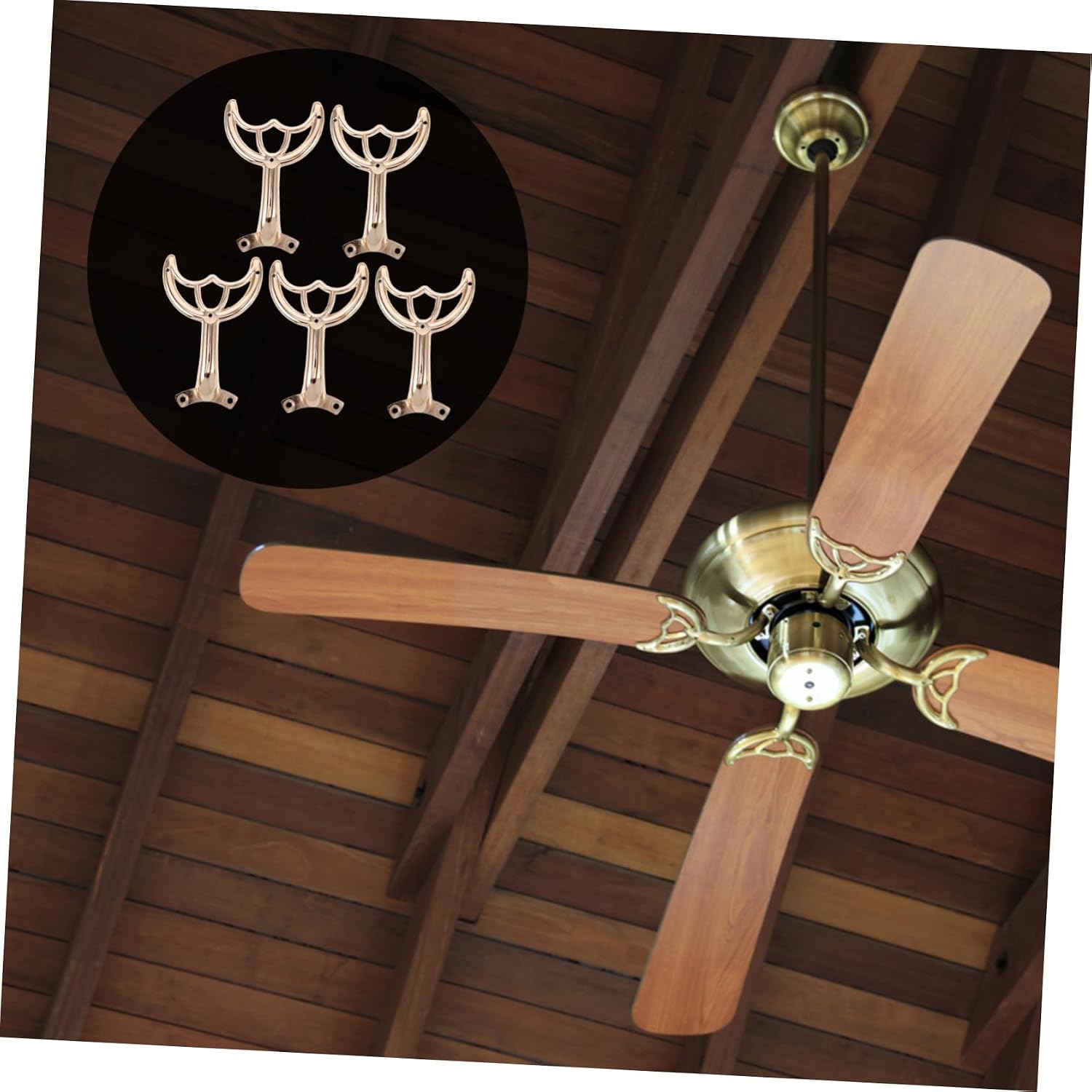 Cabilock Ceiling Fan Kits 5pcs Replacement Fan Arms Metal Construction for Easy Ceiling Fan Maintenance