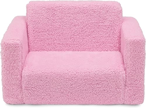 Miniatura 10 de Delta Children Cozee - Silla convertible 2 en 1 de sherpa abatible para niños, color rosa Rosa,Gris,https://www.amazon.com/dp/undefined