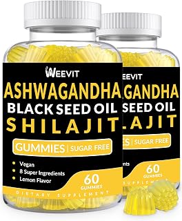 Ashwagandha Gummies, Shilajit Black Seed, Sea Moss, Maca Root, Turmeric, All in One Supplement