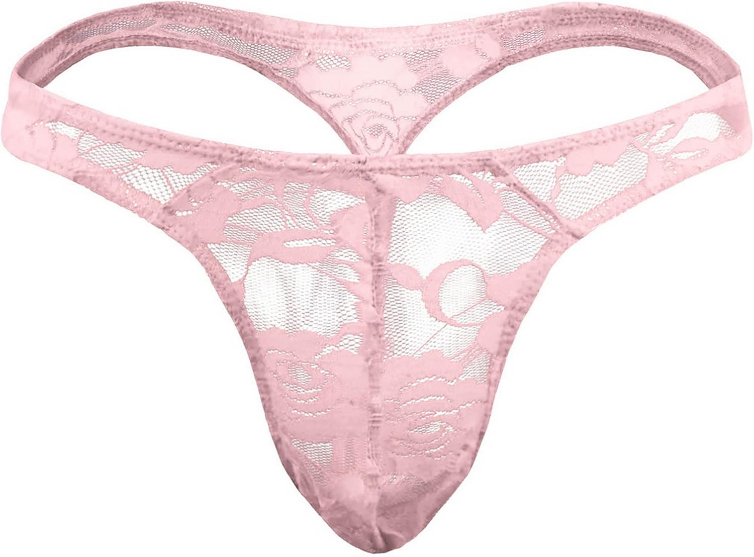 Faringoto Mens Transparent Lace Thong G-String Underwear,Mesh Thongs Lingerie Breathable Briefs