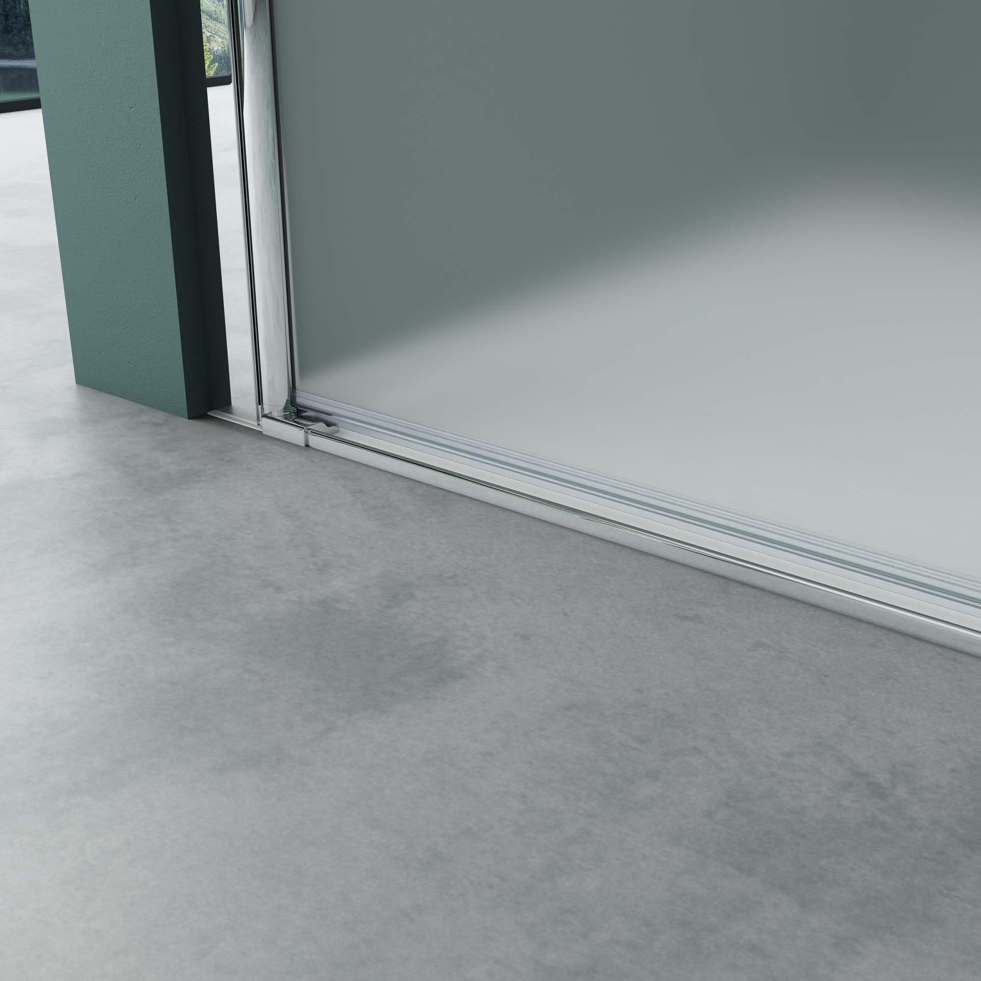 Mai & Mai Box Doccia a Nicchia 95x195cm, Porta Doppia Per Doccia a Nicchia Cabina Bagno in Vetro di Sicurezza Smerigliato 6mm con Meccanismo di Sollevamento e Abbassamento Teramo24VS