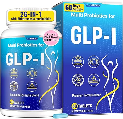 Suplemento GLP-1 para mujeres y hombres, GLP1 natural, 26 en 1 con berberina, probiótico Akkermania, inulina, cúrcuma, HMB, GLP-1 tableta para GLP 1