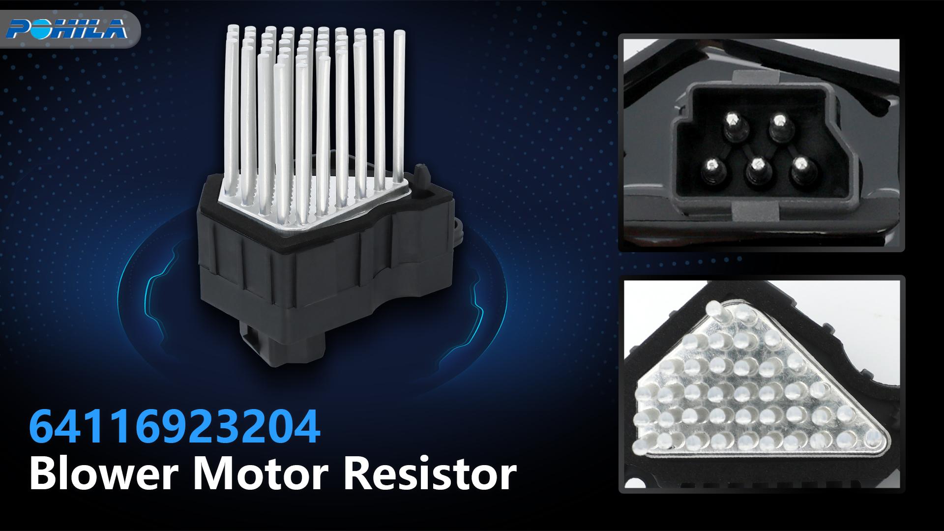 Image of HVAC 64116923204 Blower Motor Fan Resistor Compatible with B-MW E46,E39,E83,X3,E53,X5,323i,325i,328i,330i 525i,528i,530i,M3 M5 Final Stage FSR Contol Unit Replaces 64116923204 64116929486 64116929540