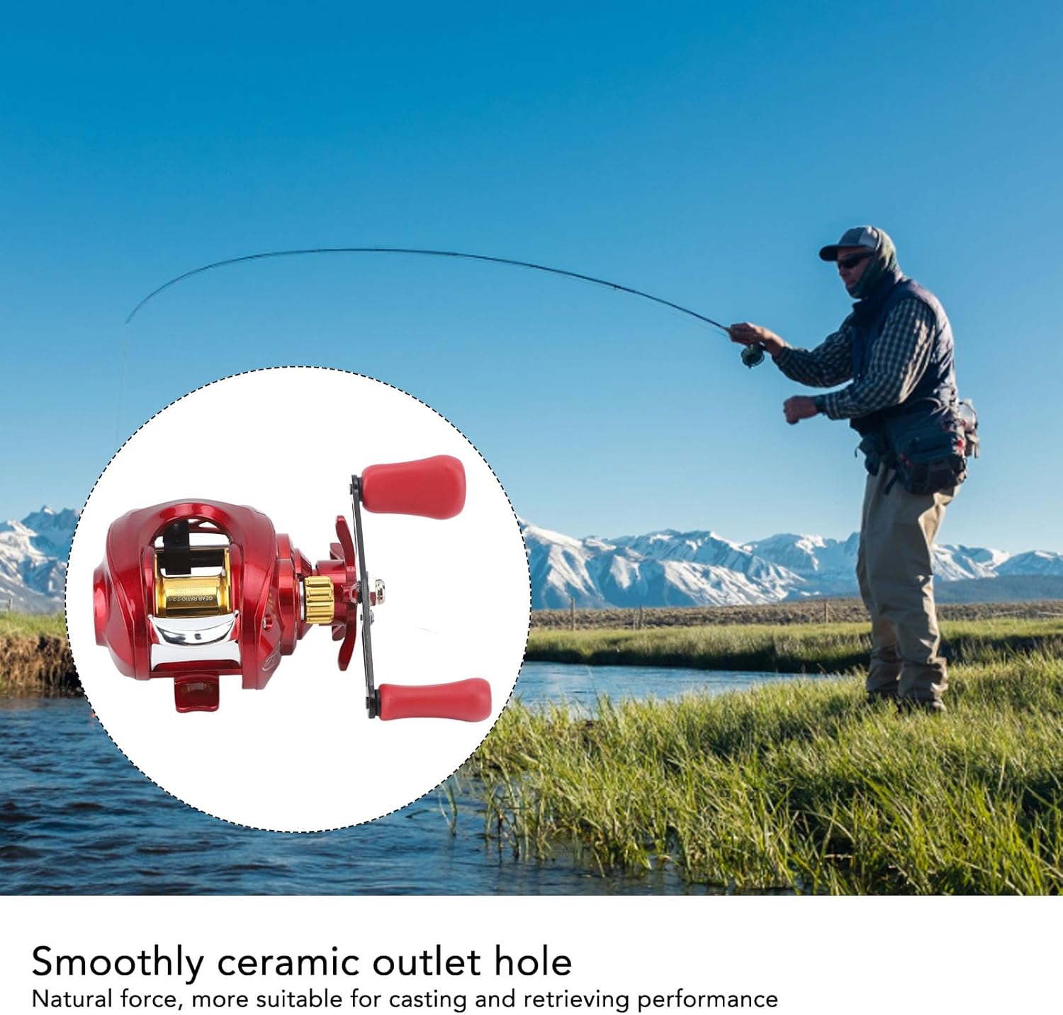 Baitcaster Fishing Reel, Baitcasting Wheel, Smoothly Casting Retrieving Metal Fishing Reel for Sea Lake River