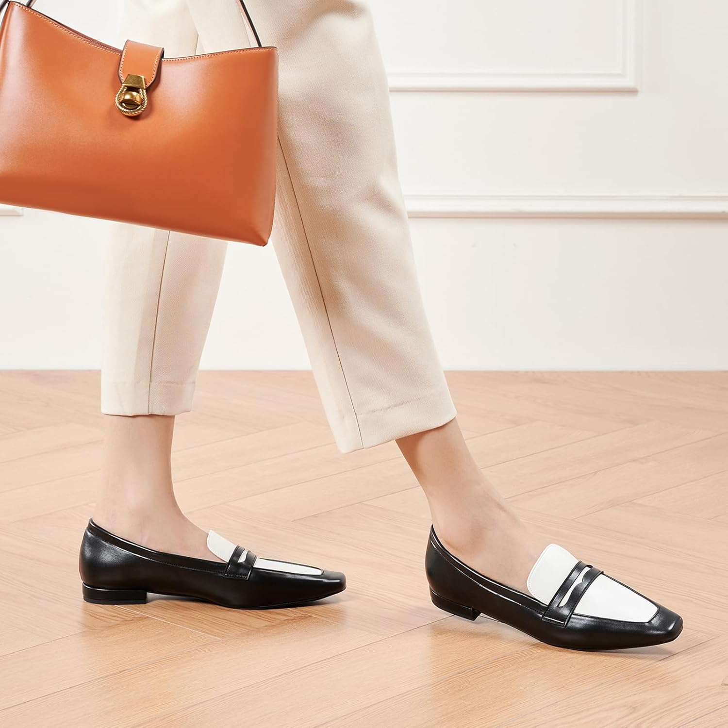 C.Paravano Loafer Women Penny Loafers Flat Shoes for Women Slip On Shoes Crocodile-Embossed - Image 3