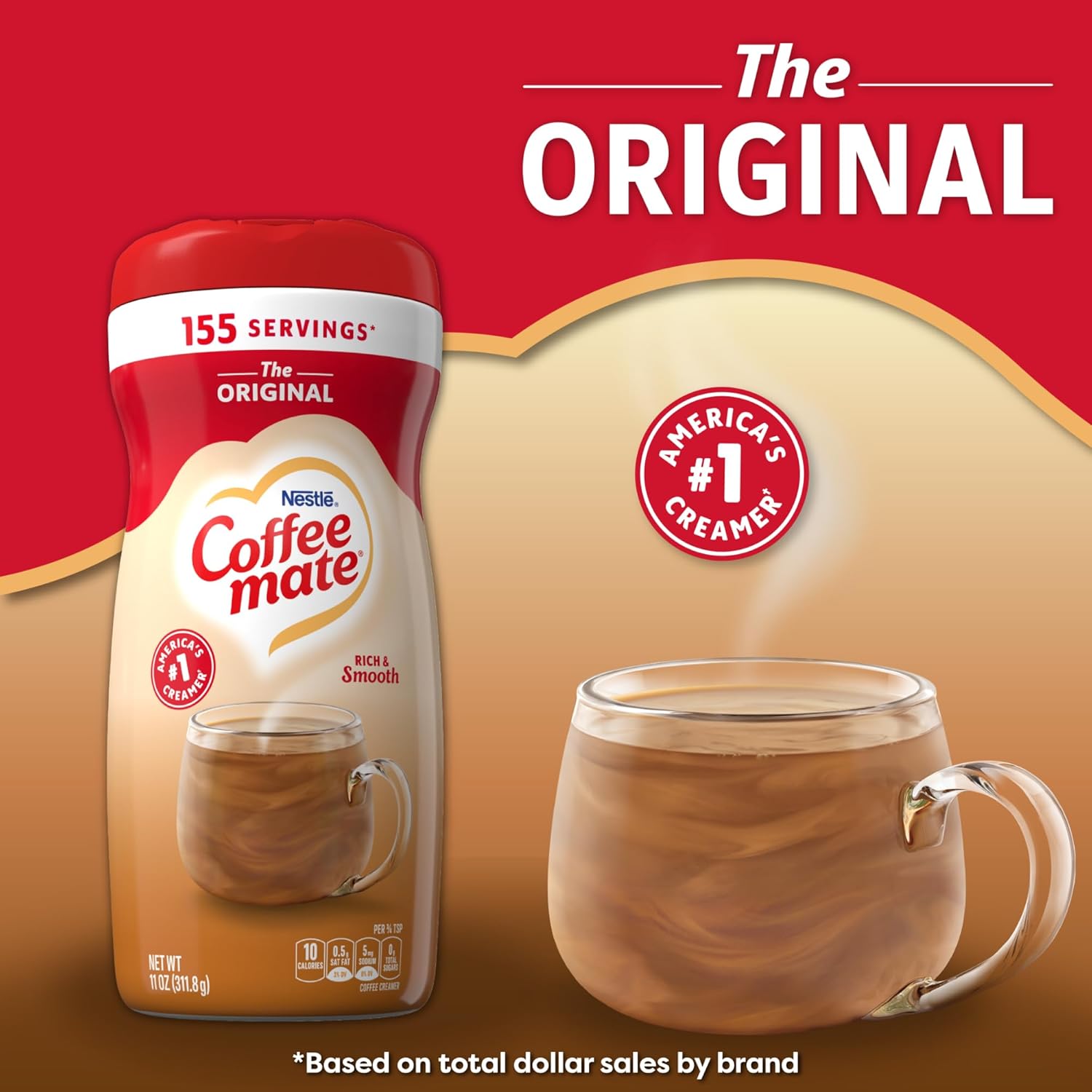 Coffee mate Powdered Creamer Variety 4 Pk, 1 of each of the following: Original, Hazelnut, French Vanilla, Caramel Latte