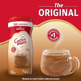 Coffee mate Powdered Creamer Variety 4 Pk, 1 of each of the following: Original, Hazelnut, French Vanilla, Caramel Latte