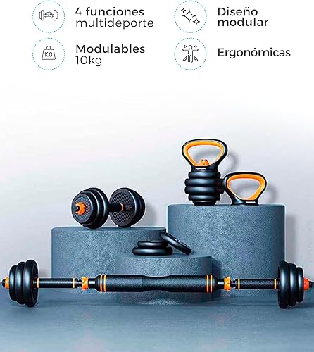 Miniatura 2 de FED Kit de mancuernas + barra acolchada + pesas rusas para Xiaomi 22.0 lbs