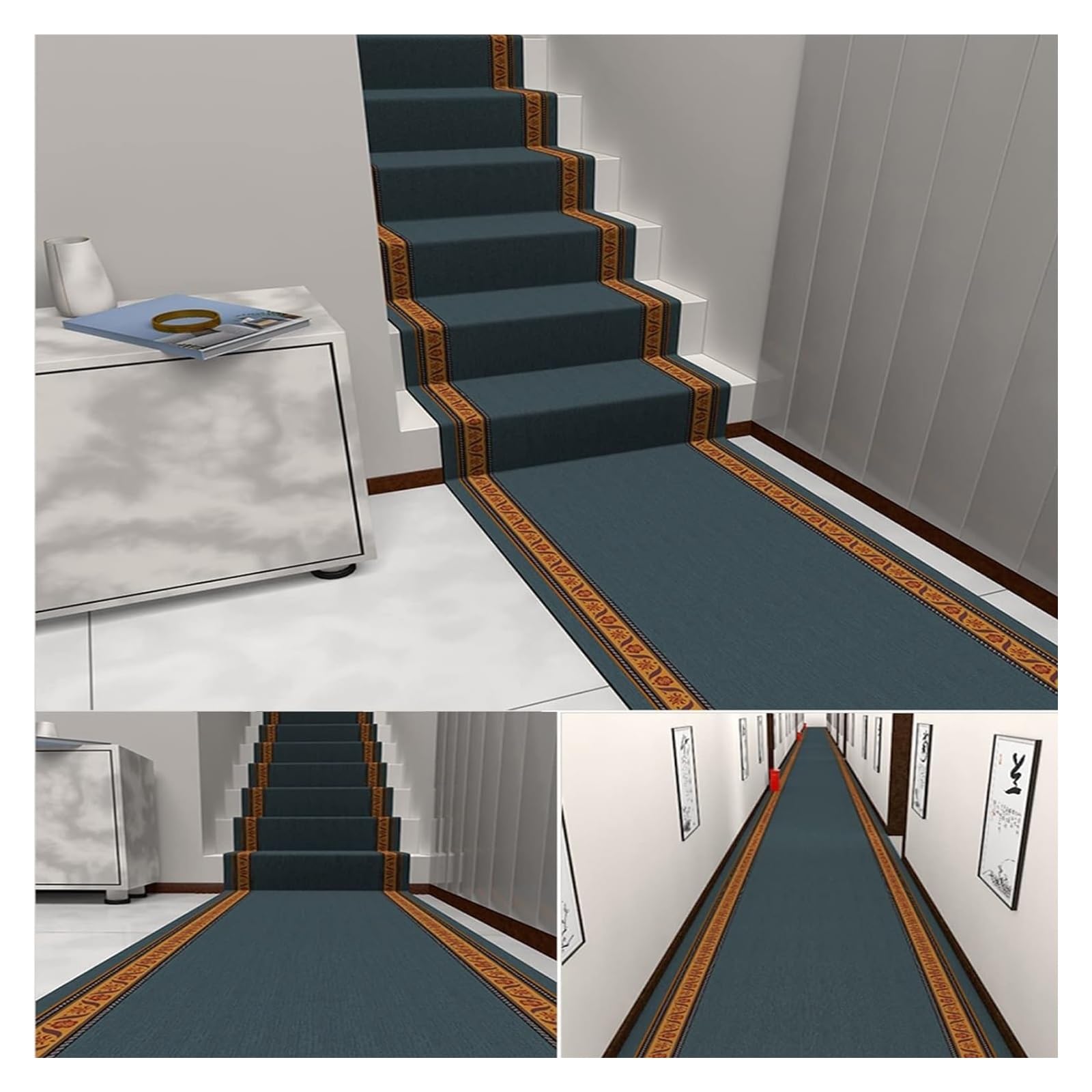 Tapis d'escalier antidérapant – Tapis de sol autocollant pour décoration d'escalier de maison – Installation facile