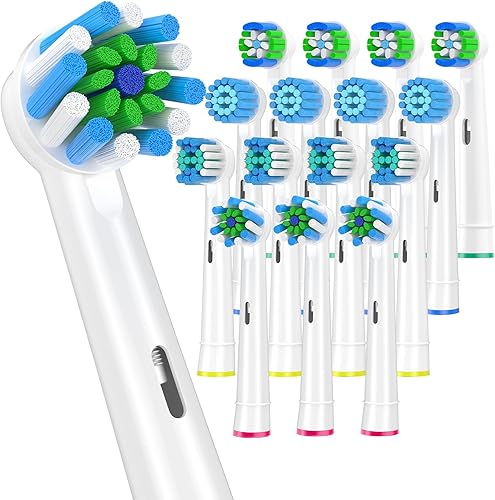 Cabezales de cepillo de dientes de repuesto compatibles con cepillo de dientes eléctrico Oral B, 16 cabezales de cepillo de dientes blancos para