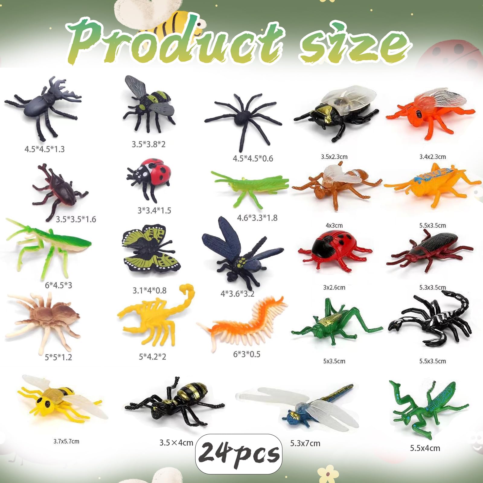 PonFxp Bugs Toys For Kids, Mini Beasts For Kids, 24 Pcs Small Toy, Realistic Insect Toys For Party Gifts, Bug Figures For Educational Play And Game Rewards, Suitable For Children - Image 2