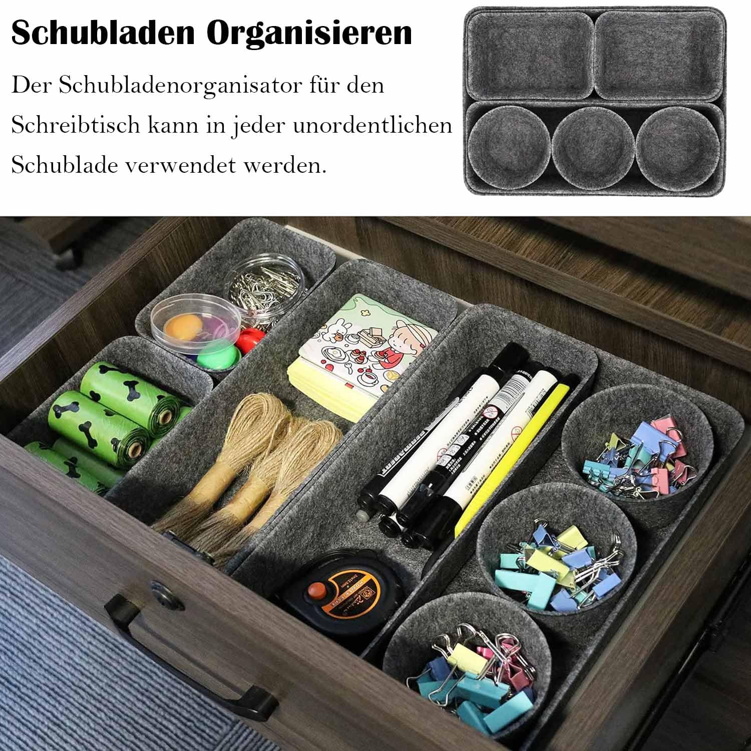 Purpledi Organizer Cassetti 24 Pezzi, Organizzatore Cassetti Impilabili