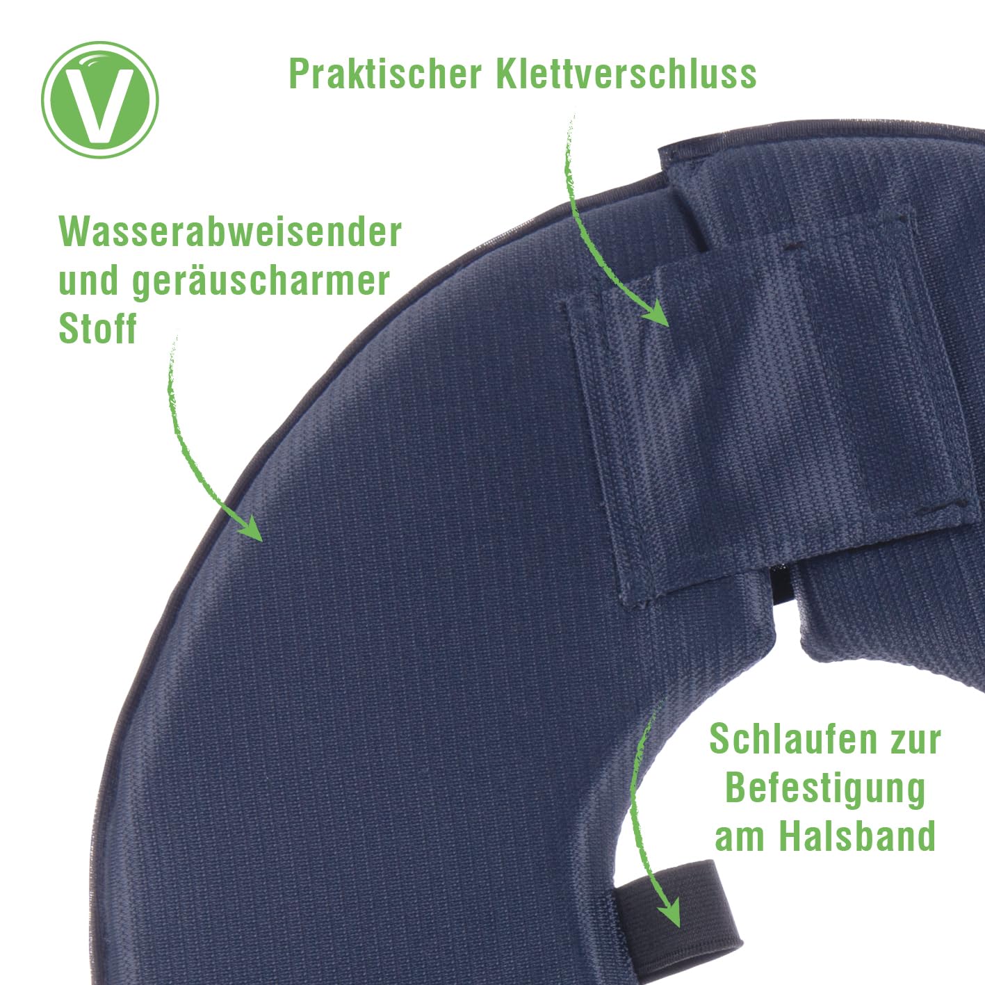 Vetlando Leckschutzkragen – Halskrause für Hunde & Katzen, Bequeme Alternative zu Plastikhalskragen, Keine Sichtbehinderung, wasserabweisend, waschbar – L Umfang 43-48cm Durchmesser 50 cm, blau