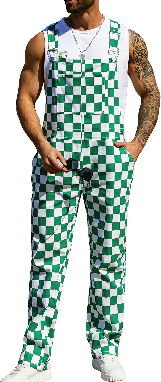 Overalls for Men Work Bib Coveralls Stretchy Romper Fashion Jumpsuits Festival Outfit