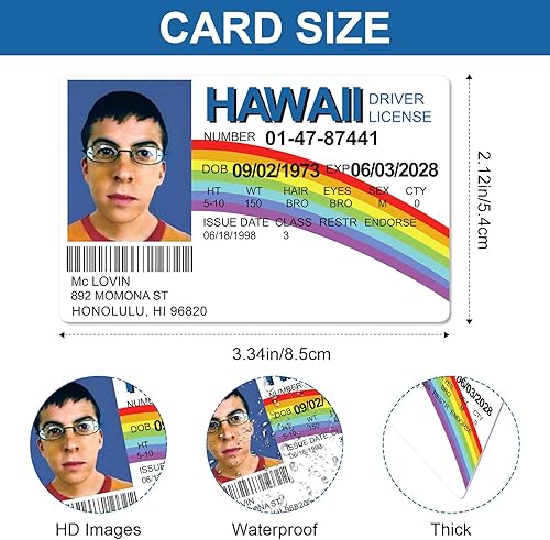 Miniatura 2 de Paquete de 2 tarjetas de identificación falsas de McLovin, divertida licencia de conducir falsa de McLovin, broma falsa, regalo de broma, accesorios