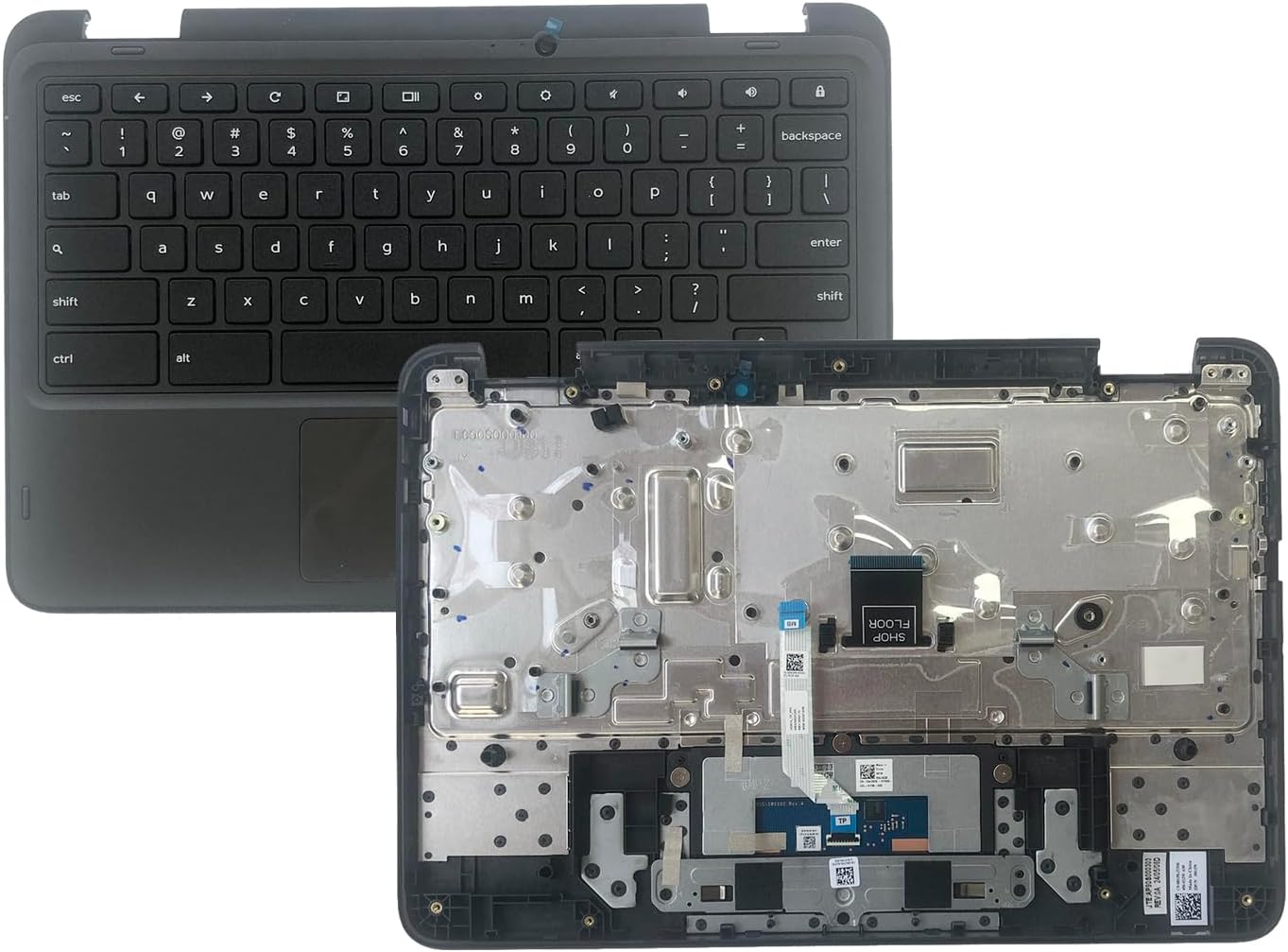 0801P8 801P8 Replacement for Dell Chromebook 11 3120 Laptop Upper Top Cover Case Palmrest Not-Backlit US Keyboard Touchpad Assembly Part （WFC）