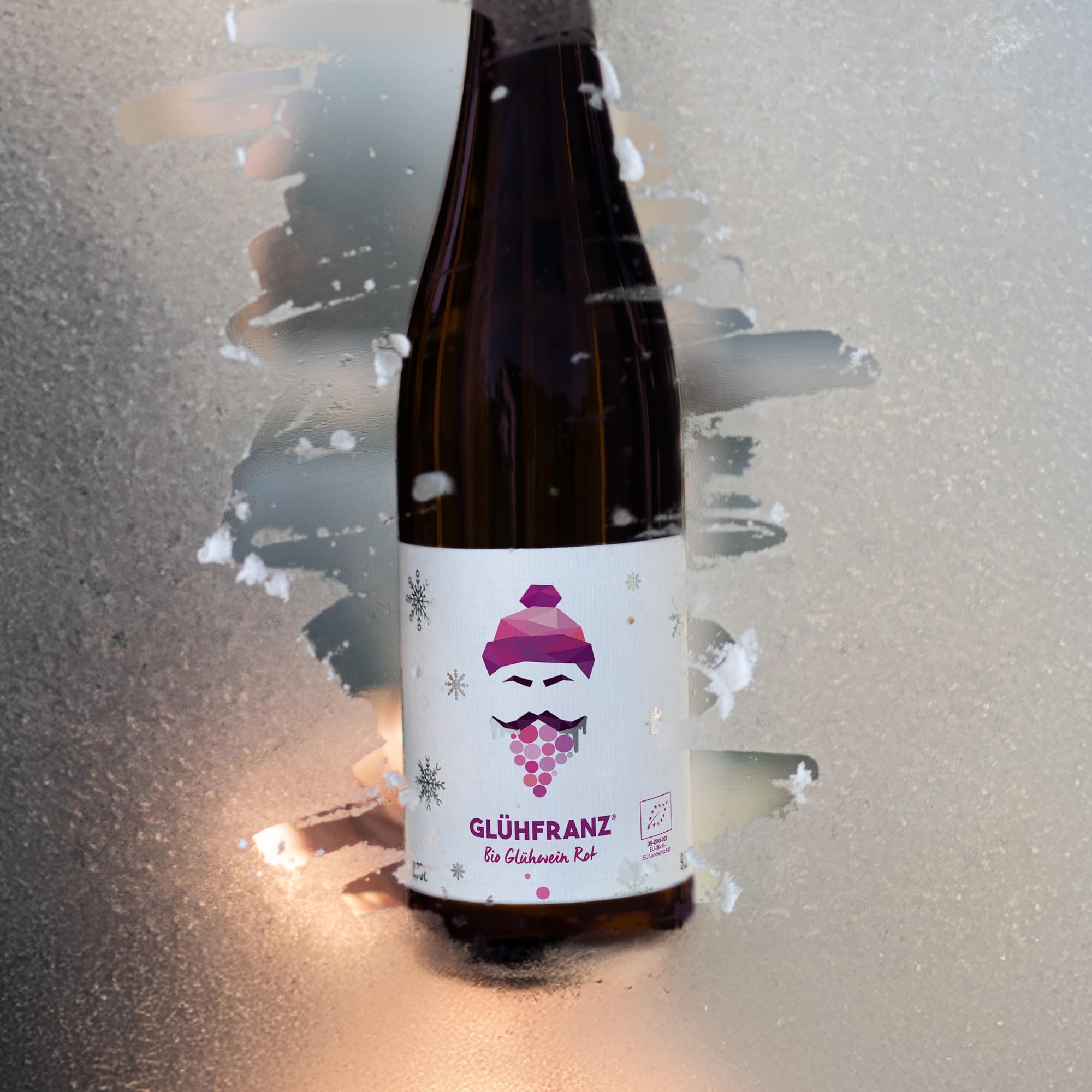 Bio GLÜHFRANZ Roter Glühwein | vollmundiger Bio-Rotwein mit winterlichen Gewürzen | Deutscher Qualitätswein | Vegan & glutenfrei | 12,2% vol | 0,75 l Flasche | Klassischer Bio-Glühwein (12 x 0,75l)