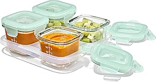 OXO Tot Glass Baby Blocks Food Storage Containers (4 oz) - Opal