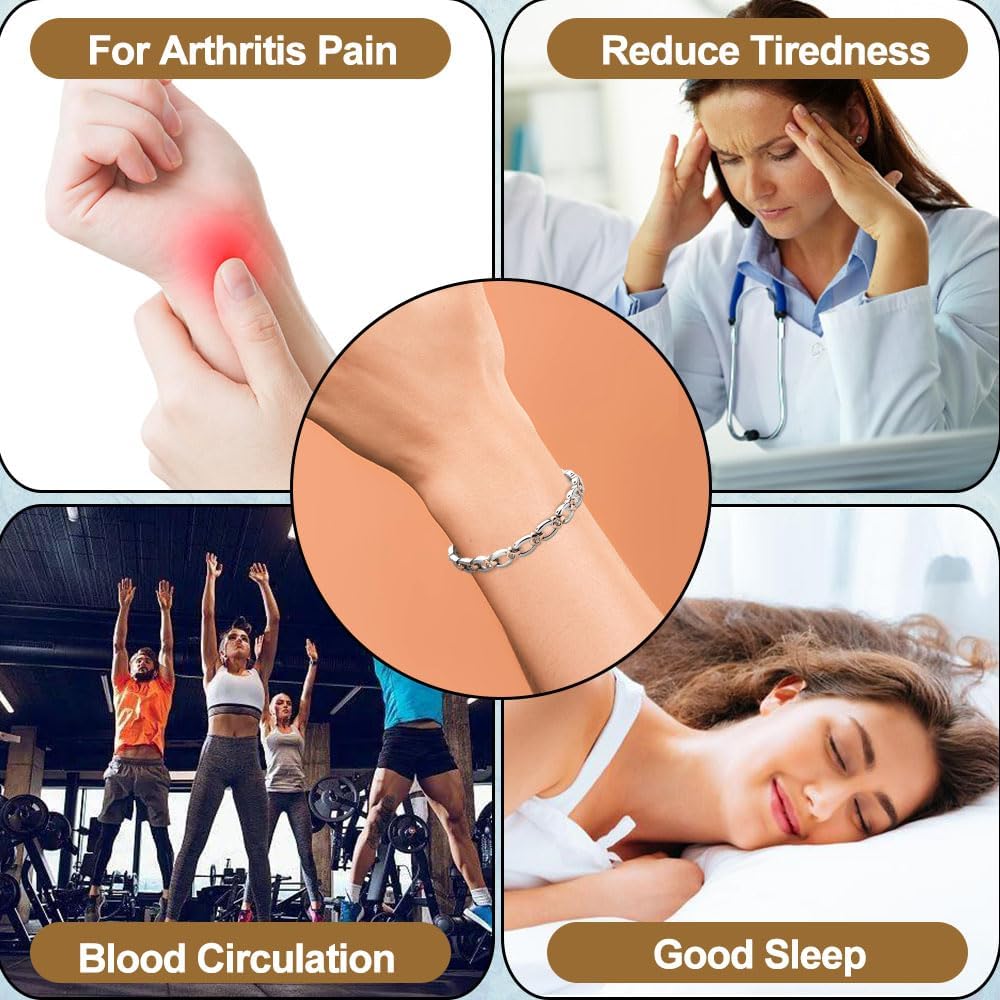 38 Elegant Titanium Magnetic Bracelet for Women Magnetic Functions with Free Link Removal Tool Christmas gift - Image 7