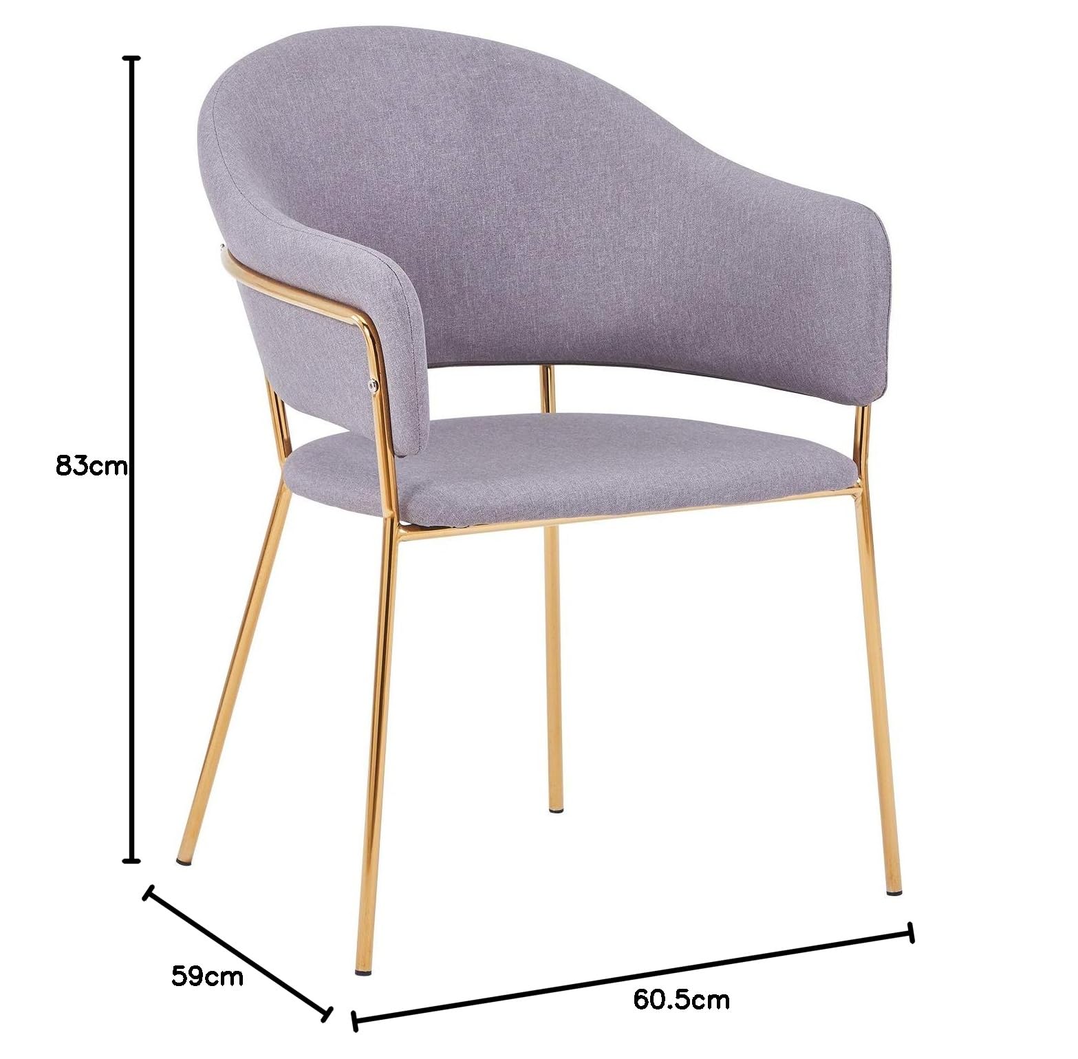Menzzo Ulrick - Set di 2 sedie e poltrone in tessuto grigio
