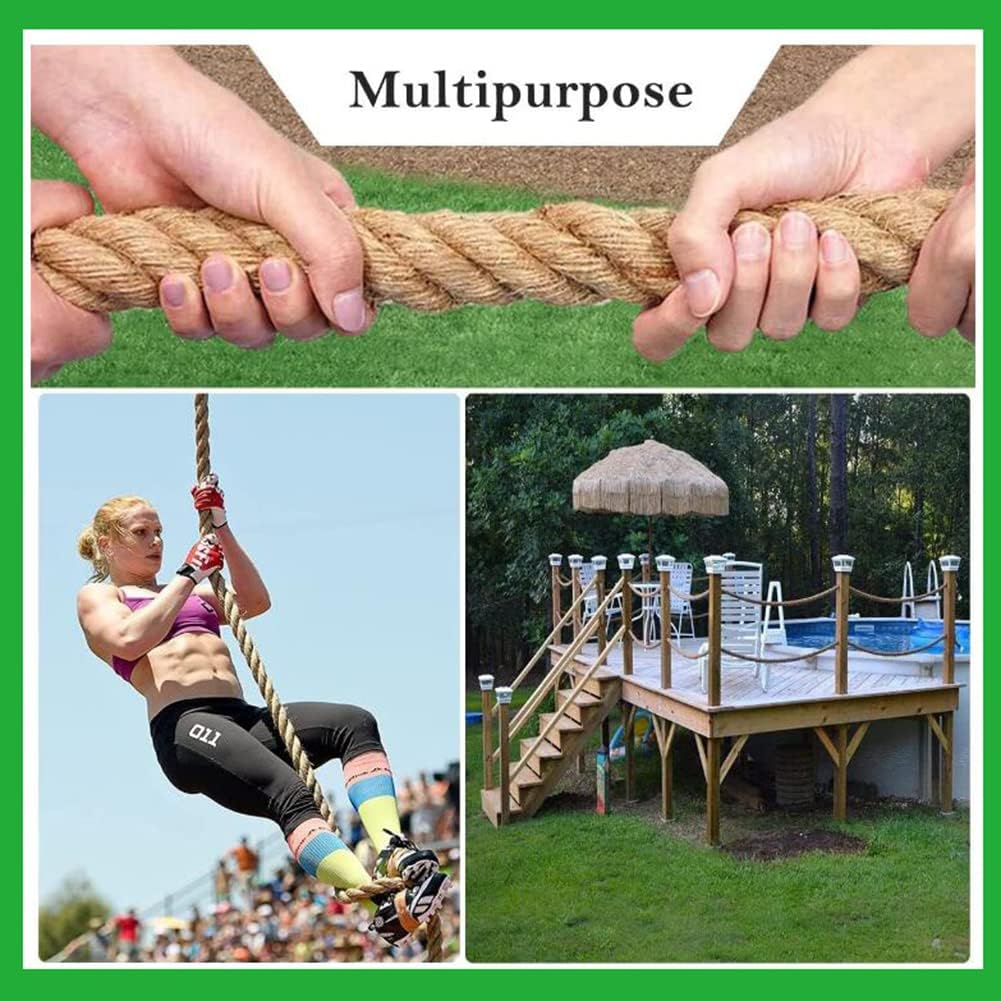 Jute Twine,Hemp Rope,Natural Jute Twine Hemp Rope 20mm Thick Twisted Manila Rope Decking Jute Rope Garden Decoration Camping DIY Cat Scratcher Twine Rope(Size:20MM 40M)(Size:20MM 10M) (Size : 20MM 10