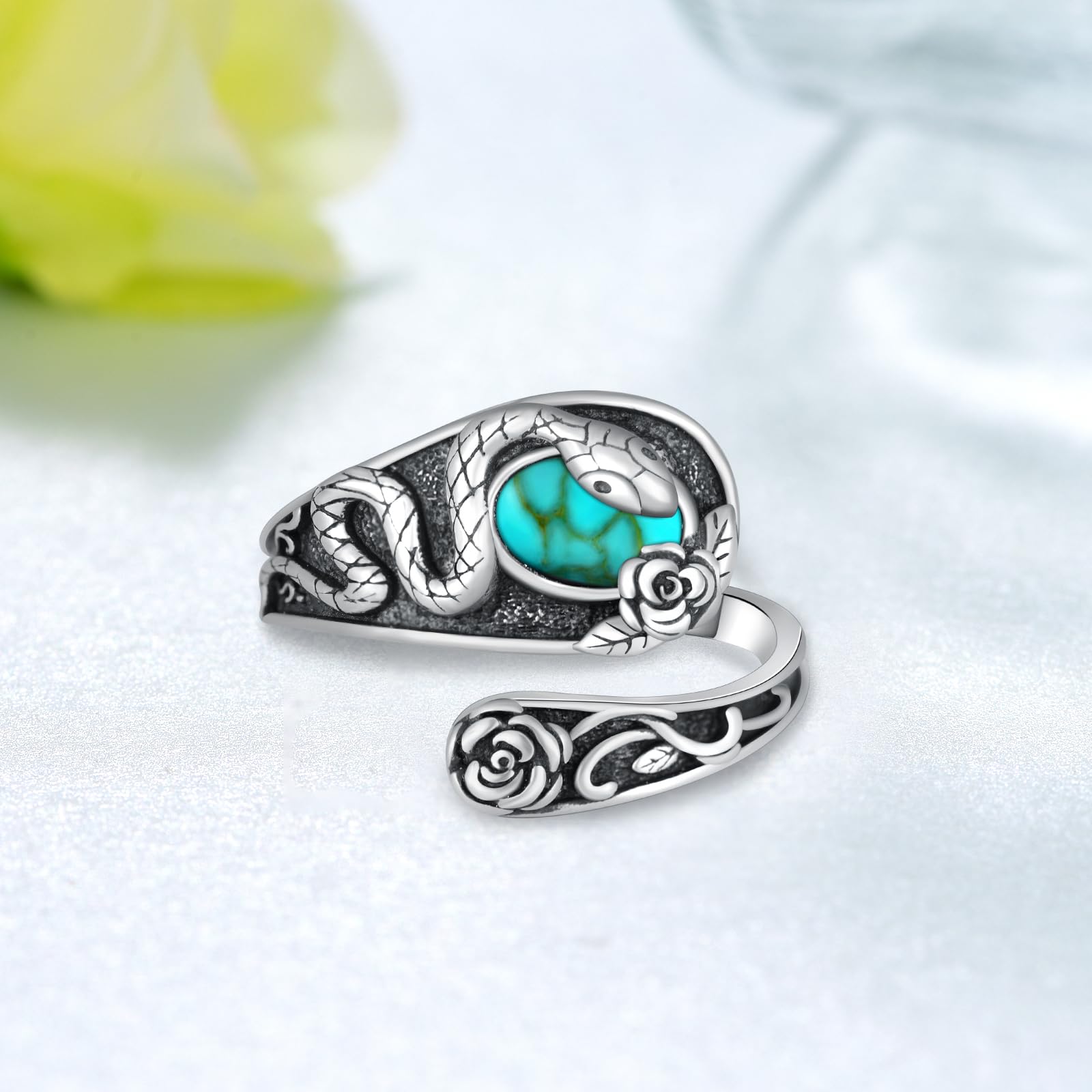 Anillos de cuchara para mujer, plata de ley 925, diseño de serpiente, vintage, regalos de joyería para mujer