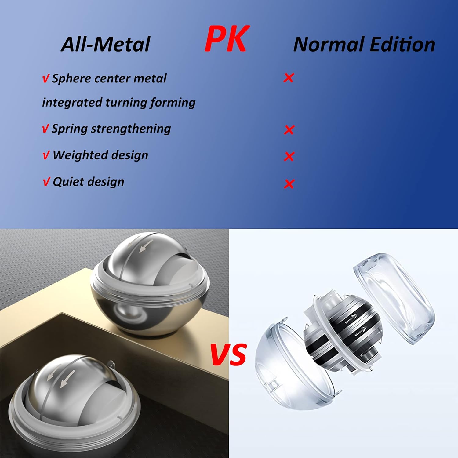 All-Metal Torque Ball and Metal Light-up Gyro Ball Bundle Item