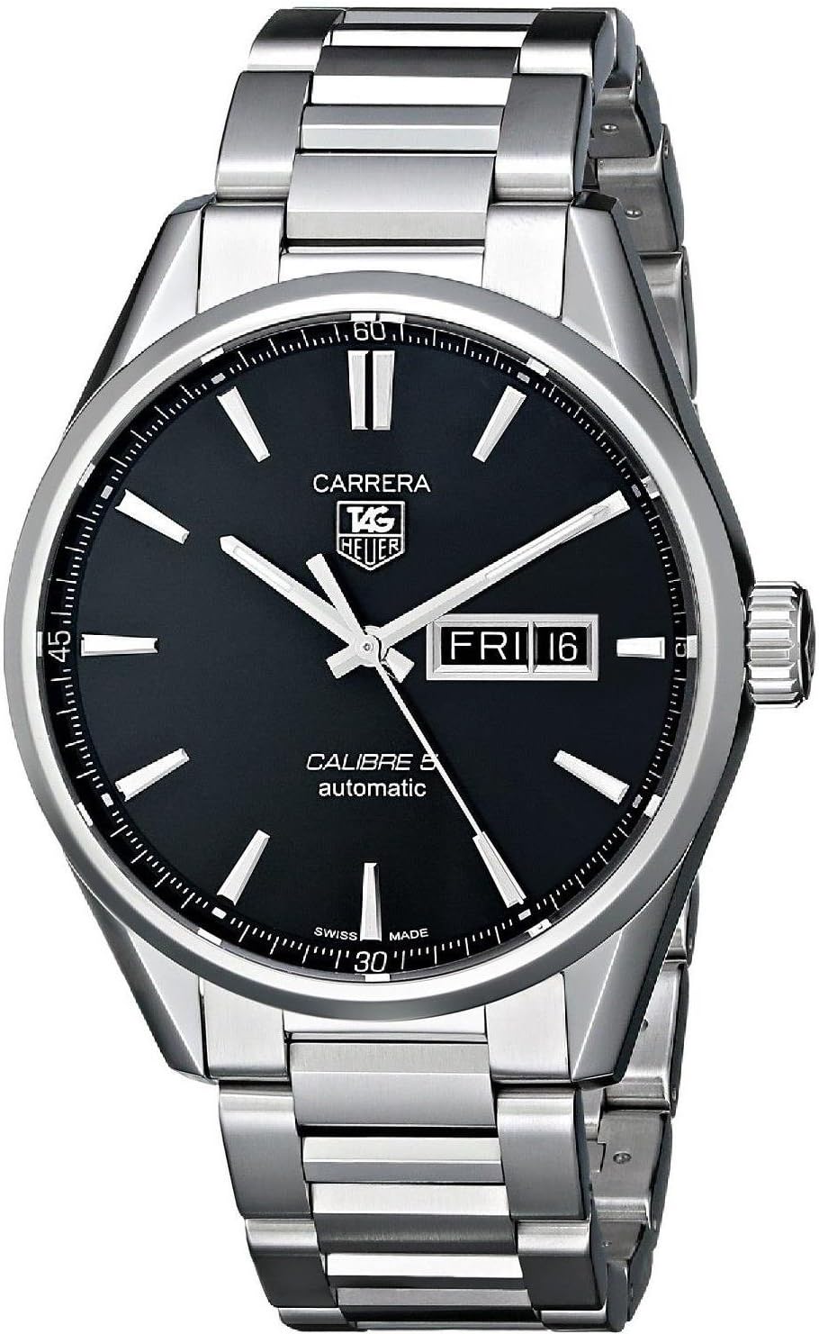 【並行輸入】[タグホイヤー] TAG HEUER 腕時計 カレラ キャリバー5 デイデイト ブラック WAR201A.BA0723 メンズ [並行輸入品]