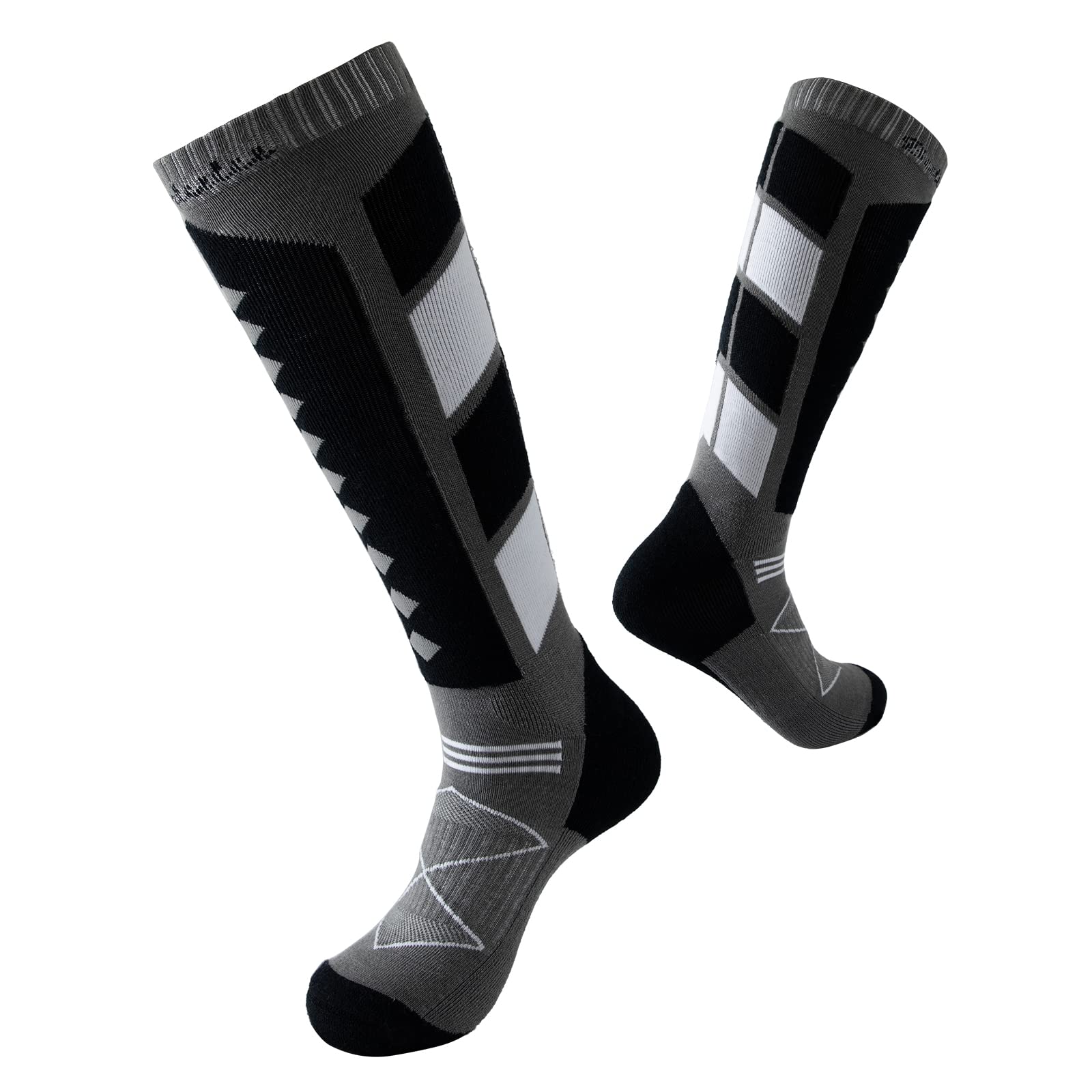 Bulinlulu Merino Wool Ski Socks 2 Pairs Pack for Skiing