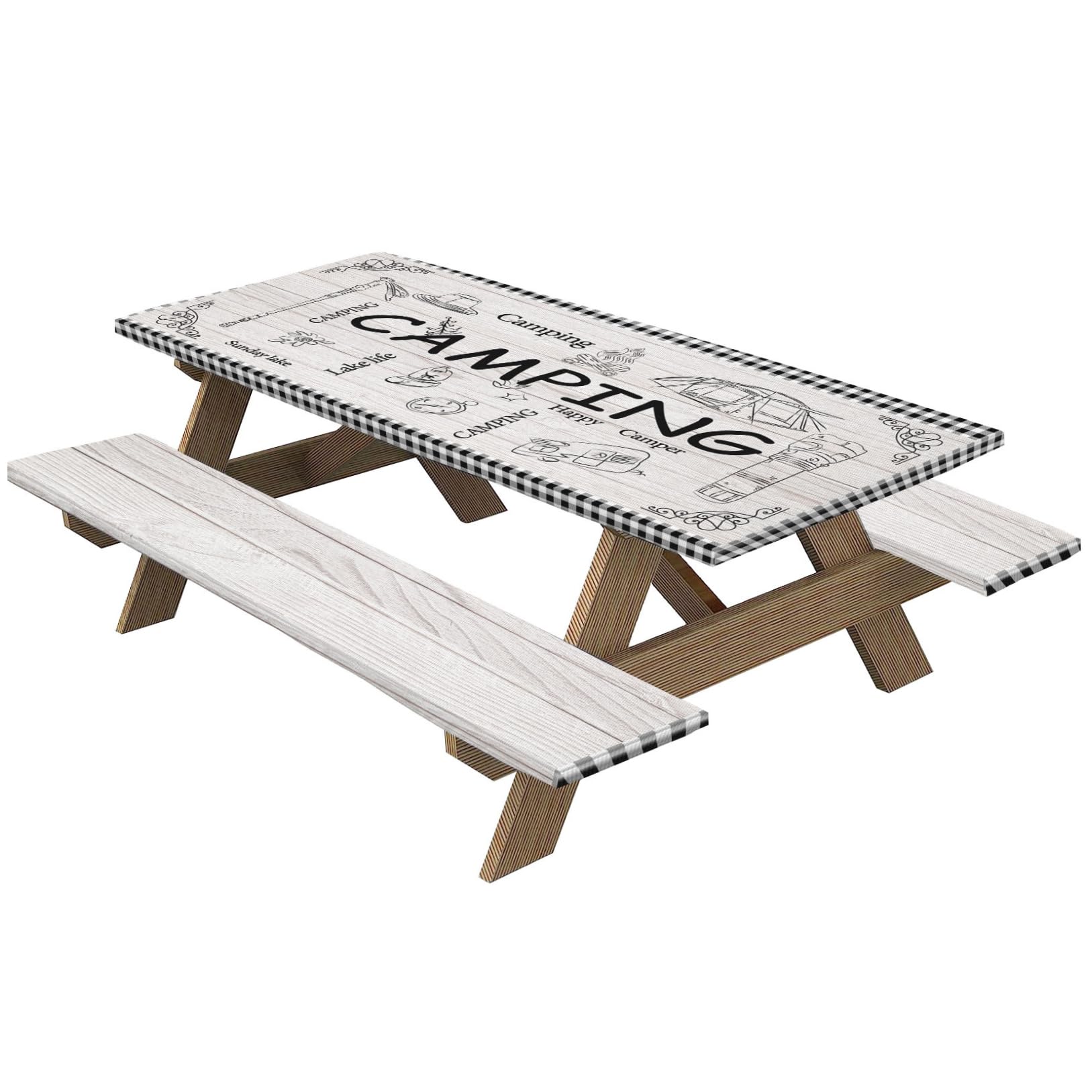 Housses table pique-nique ajustées pour repas en plein air et camping en famille