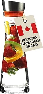 Rio - Glass Pitcher with Lid - Glass Juice Pitcher - Clear Glass Drink Pitcher - Infused Glass Water Pitcher and Drink Infuser 1000ml, 32 Oz