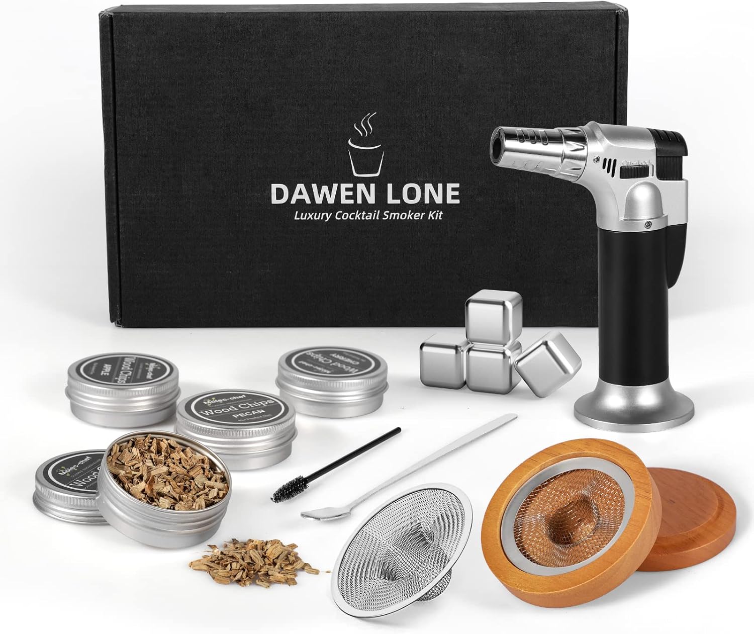 Cocktail Smoker Kit with Torch, Whiskey Smoker Kit with