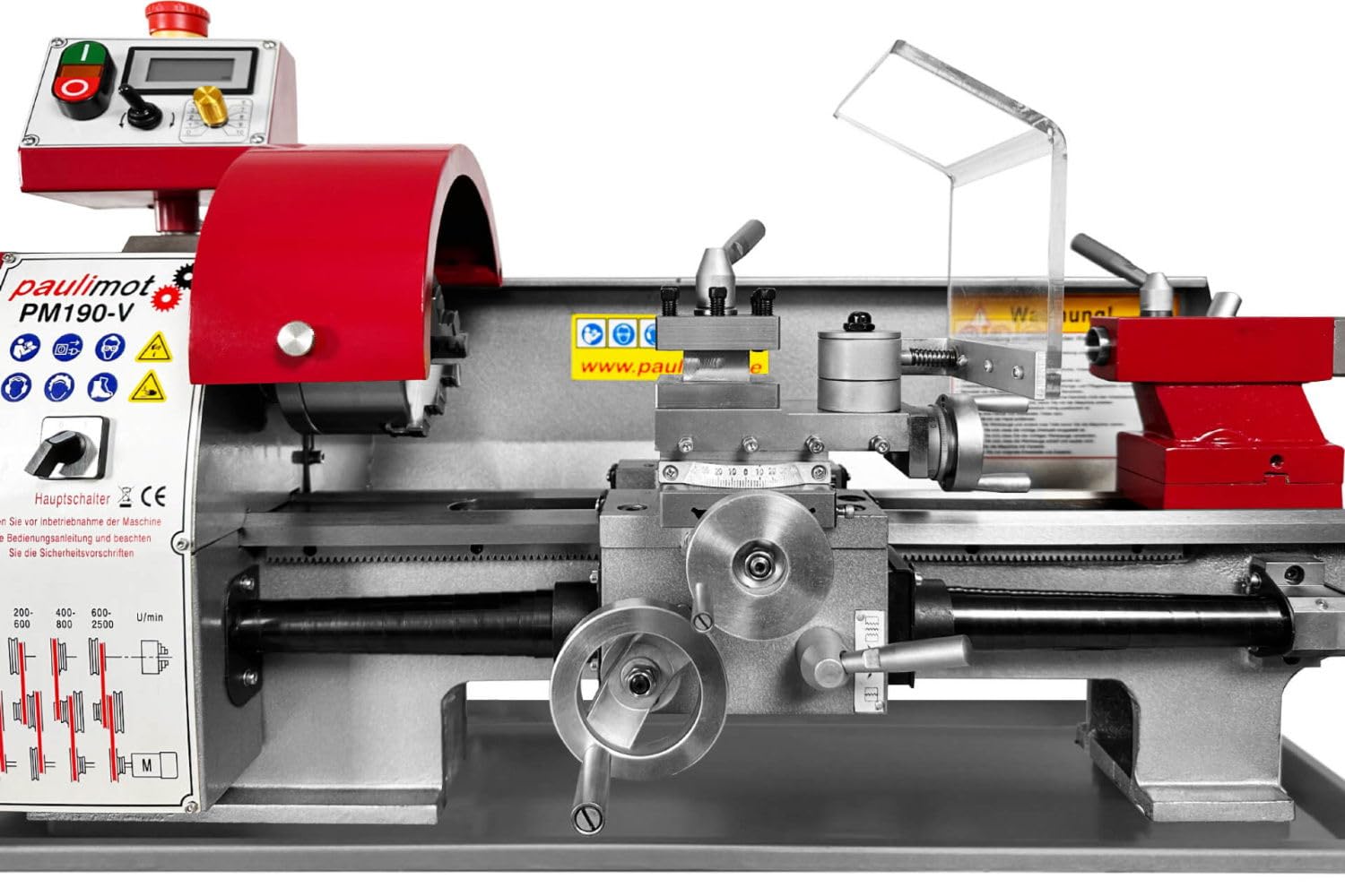 PAULIMOT Drehmaschine PM190-V mit 400 mm Spitzenweite, frequenzgesteuert