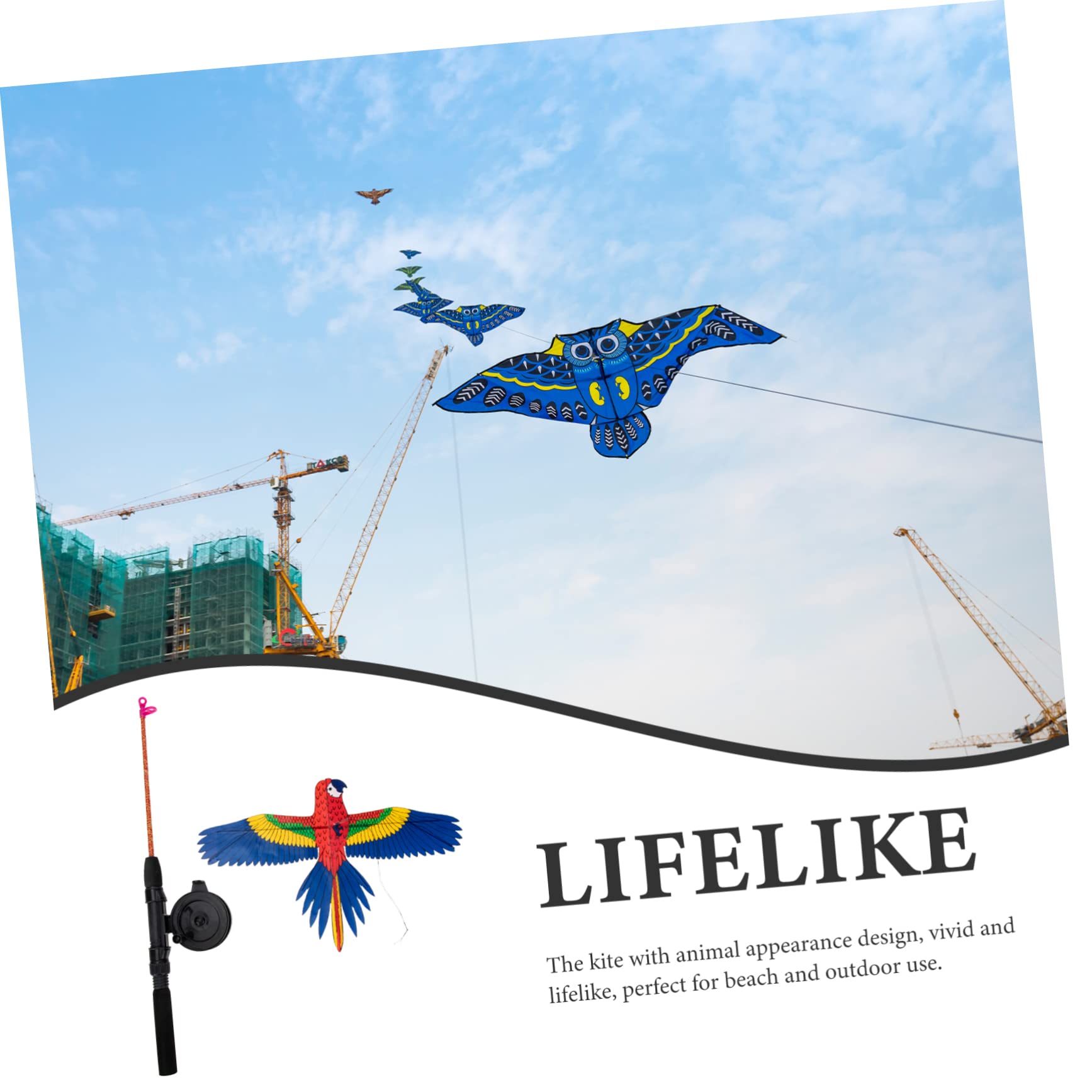 Toddmomy Fishing Pole Kite Kite Reel Pole Large Mini Boys and Girls Outdoor Toy