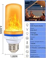 Vista 4 de Bombillas LED más pequeñas, 4 modos de luz parpadeantes de Halloween para decoración al aire libre con sensor de gravedad, bombilla de efecto