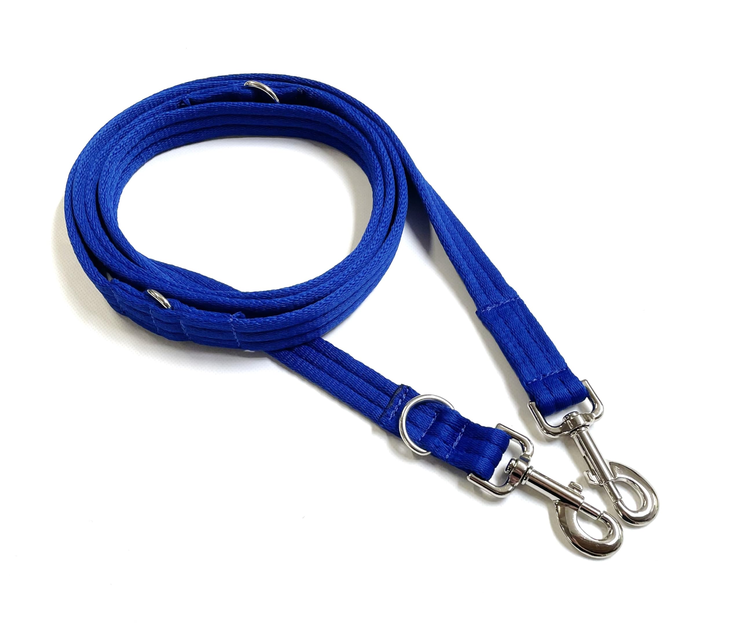 Double Ended Dog Training Lead Police Style Adjustable Leash 11ft (3.3 Metres) Multi-Functional In Air Webbing (Royal Blue, 20mm Air Webbing) โ image 1