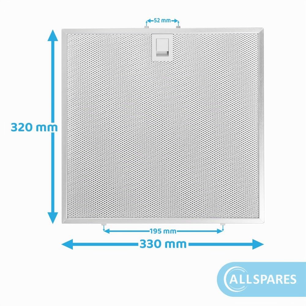 AllSpares Metallfilter (2x) für Dunstabzugshauben geeignet für Bosch Siemens Neff und Balay 00362381/362381 (330x320x8mm)