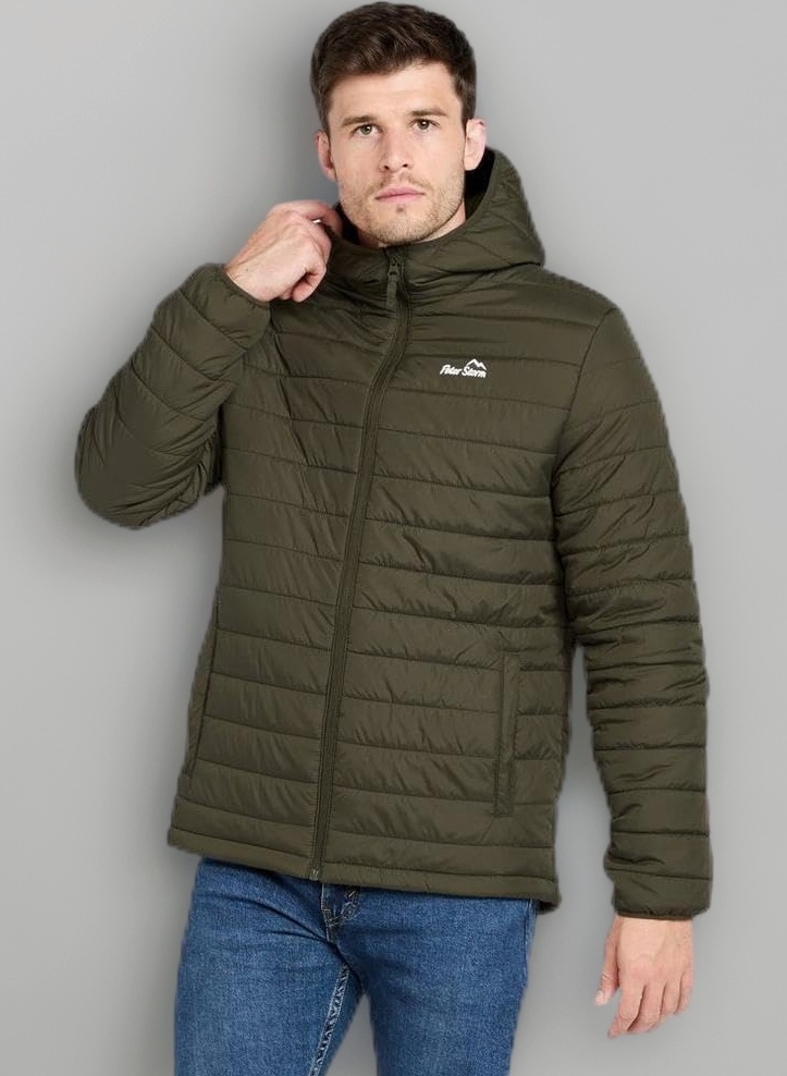 Peter Storm Men’s Blisco Jacket with Hood & 2 Pockets, Insulated, Water Repellent & Lightweight Puffer Coat for Cold Weather & Winter, Ideal for Walking, Hiking & Everyday Casual Wear