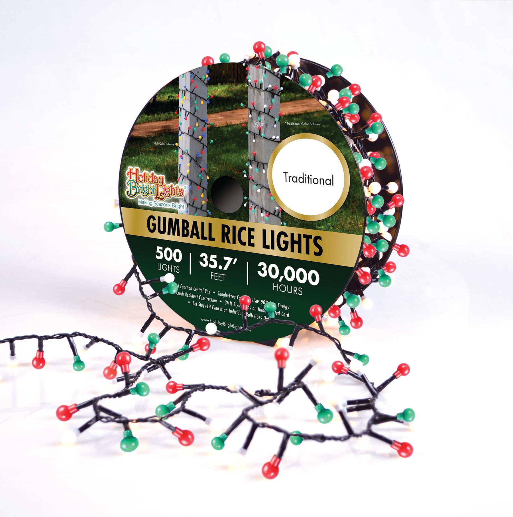 Holiday Bright Lights - Bobina di Luce Natalizia, 500 l, con Filo Verde