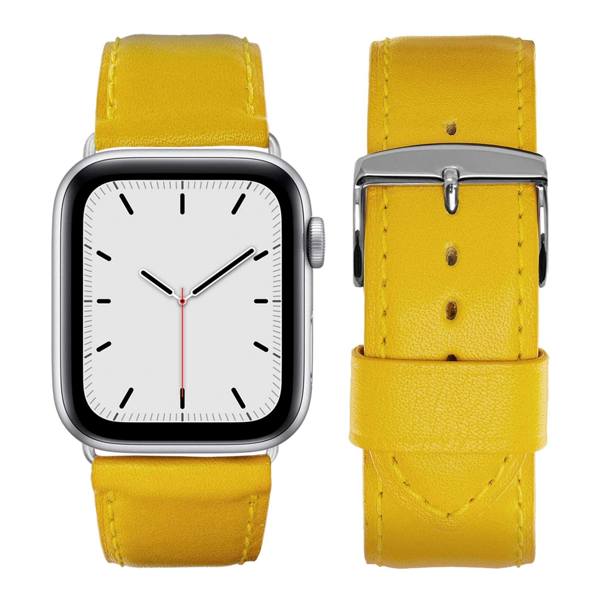 Eternel – Holi Armband strahlend – Kompatibel mit allen Apple Watch Modellen – Alle Größen – Handgefertigt in Frankreich – Pflanzlich gegerbtes Leder