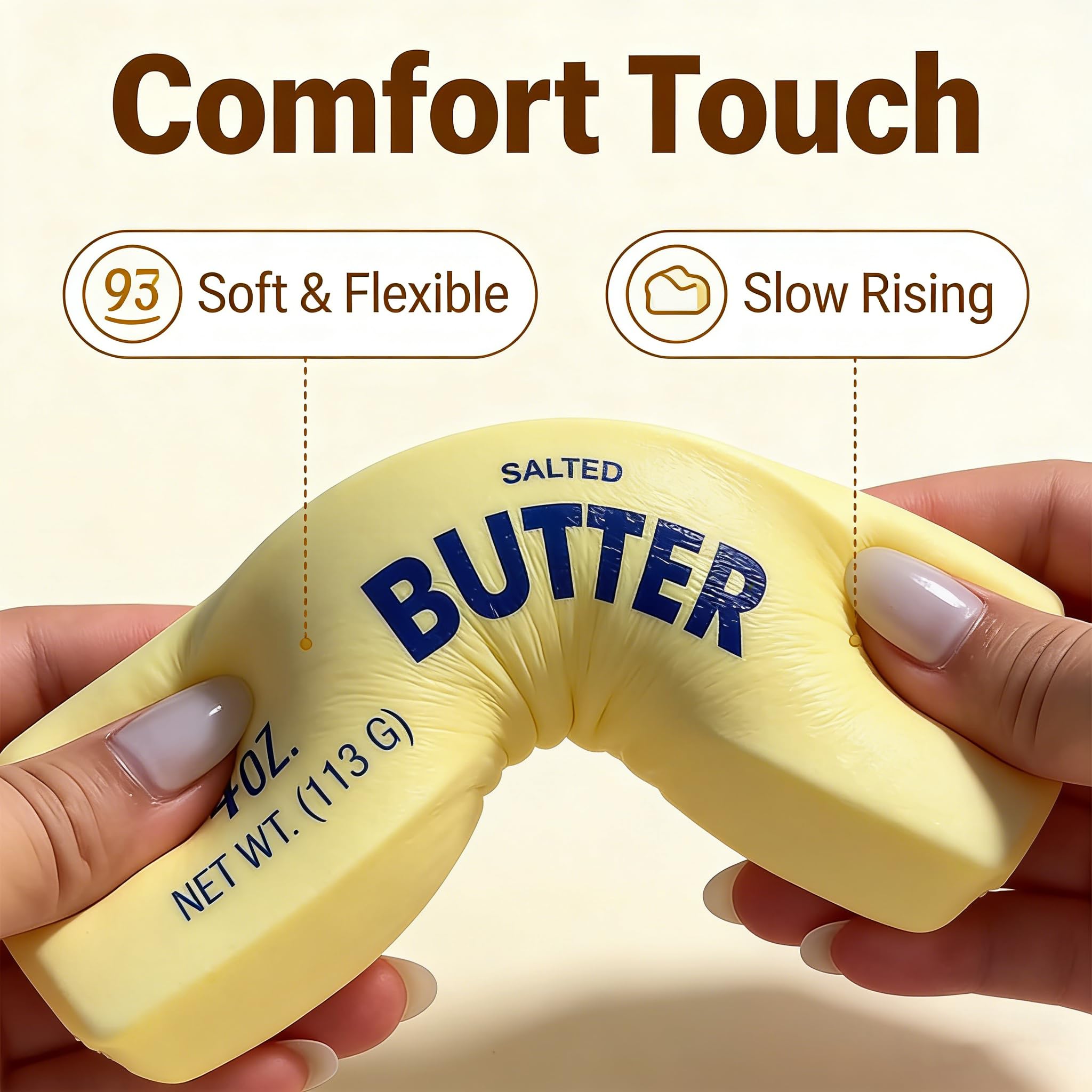 Slow Rebound Cute Butter Squeeze Stress Balls - 2026 New Squeeze Ball Realistic Butter Squishy, Upgrade Stress Relief Fidget Toys for Anxiety Relief Hand Relax (Large 1Pc) — view 5